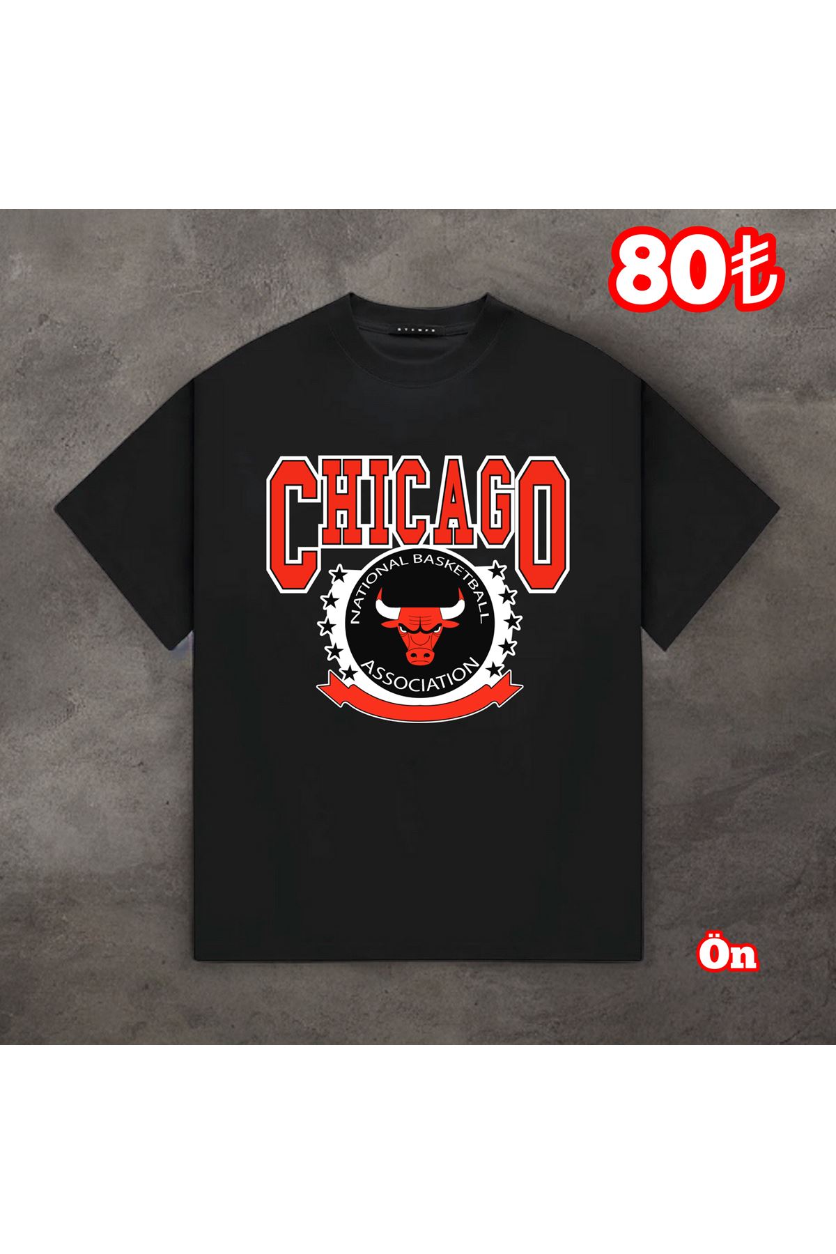 Siyah Oversize chicago Bulls
