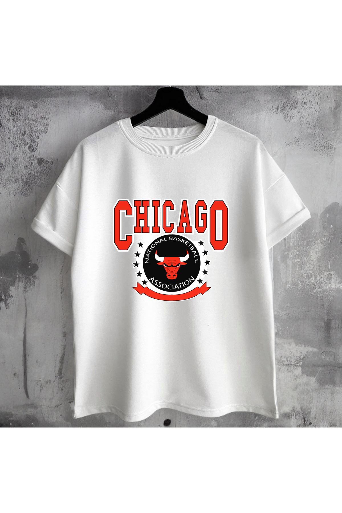 Beyaz Oversize Chicago Bulls